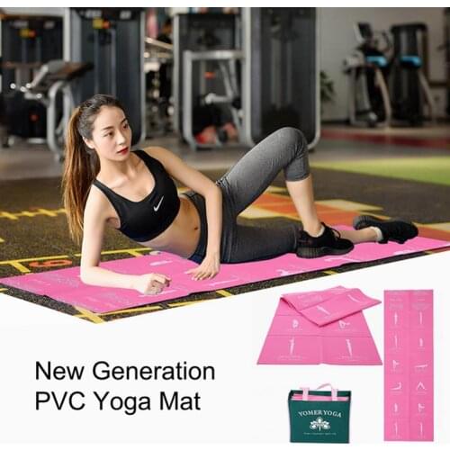 Folding Yoga Mat Thick Portable Non Slip Exercise Mat With Bag Environmentally Friendly Portable With Tote Bag