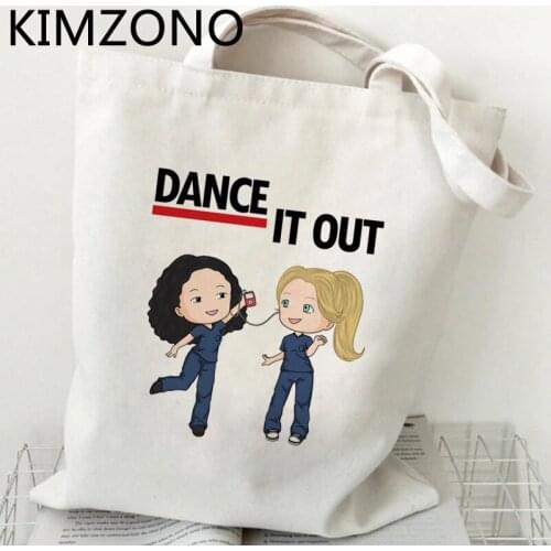 Greys Anatomy shopping bag bolsas de tela reusable tote grocery handbag bag sacola sac cabas sac tissu