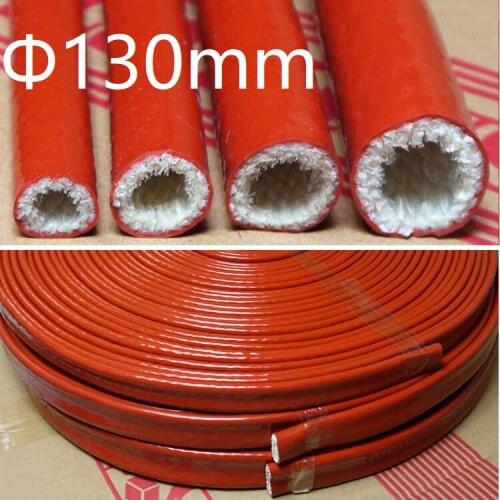 Thickening Fire Proof Tube ID 130mm Silicone Fiberglass Cable Sleeve High Temperature Oil Resistant Insulated Wire Protect Pipe