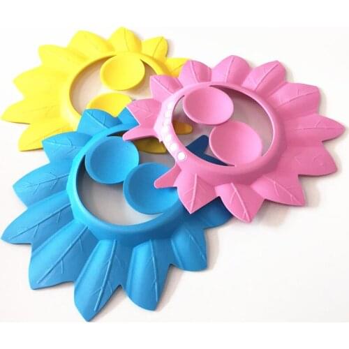 Thickening Increased Baby Care Adjustable Soft Shower Hat Infant Waterproof Shampoo Bath Cap With Ear 6pcs/lot