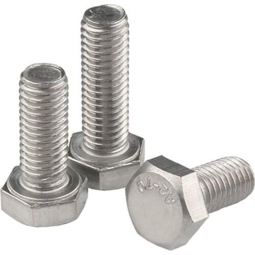 10pcs M4 M5 M6 M8 M10 304 stainless steel metric thread hexagon bolt length 8-60mm