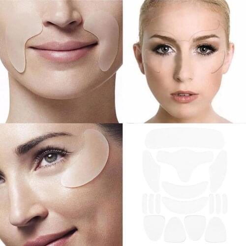 16-in-1 Silicone Face Patches Set For Face Forehead Chin Eye Removal Beauty New Tear Lifting Reusable Tool Sticker J5S1