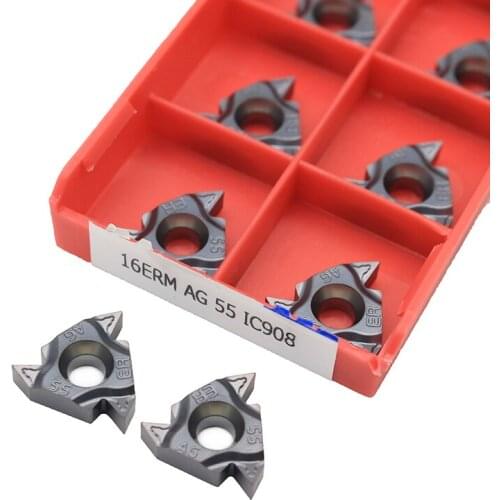 16ERM AG55 IC908 10pcs Carbide Insert Thread Carbide CNC Inserts Thread Lathe Turning Blade Tool Tungsten