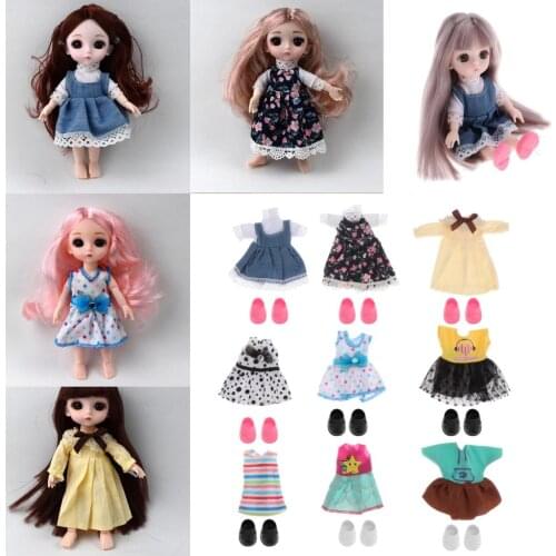 5 Set 16cm Baby Doll Clothes Shoes Doll Outfits Clothing for DIY Baby Doll Girls Gifts