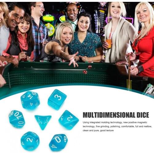 7pcs/Lot DND Polyhedral Dices 7 Sided Clear Desktop Funny Board Games Dice Set Board Game entertainment Dice SD