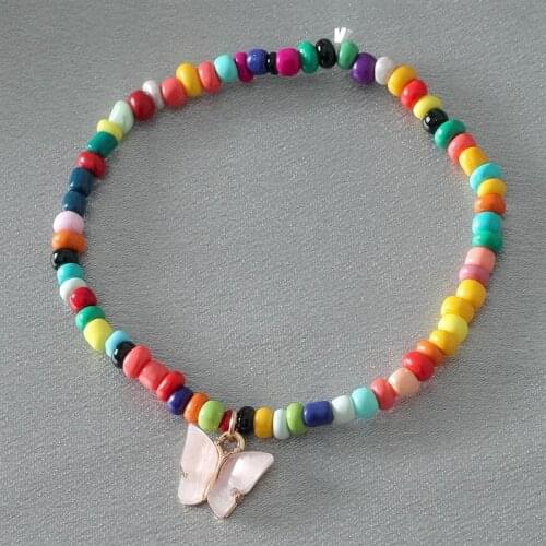 Colorful Butterfly Beads Anklets for Women Beach Anklet Leg Bracelet Handmade Bohemian Foot Chain Boho Jewelry Sandals Gift
