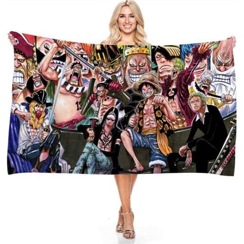 ONE PIECE 3D Digital Printing Rectangular Monkey D. Luffy Beach Towel Bath Towel Towel Does Not Stick to Sand