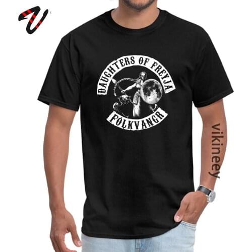 Daughters of Freyja Black T-Shirt 100% Cotton Mens Tops Shirt Camisa Tops & Tees Autumn Clothing Homme
