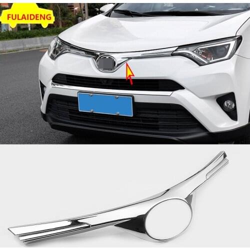 For Toyota RAV4 2016-2018 ABS Chrome Front Hood Grille Grill Trim Cover Molding car styling accessories