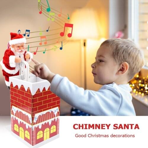 Electric Santa Claus Climbing The Chimney Christmas Ornament Doll Toy Xmas Home Party Decoration Toys Novelty Present for Child