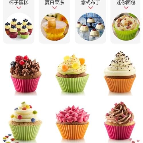Cake Mold High Temperature Resistant Oven for Baking Tools Muffin Cup Home Muffin Silicone Cup Grinding Tool Reusable