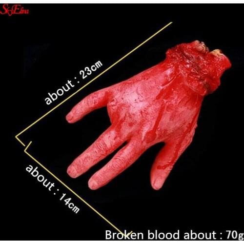 Halloween Decoration Novelty Broken Finger Hand Foot Blood Horror Prank Toys Severed Bloody Hand Dead Broken Hand Gadgets 5Z