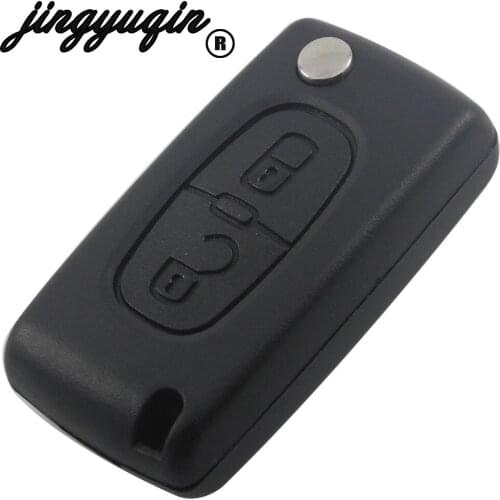 Jingyuqin 10pcs 2 Buttons HU83 Blade Remote key shell Blank For Peugeot 307 408 308 3008 Original C2 C5 C6 C8 key CE0536 Model