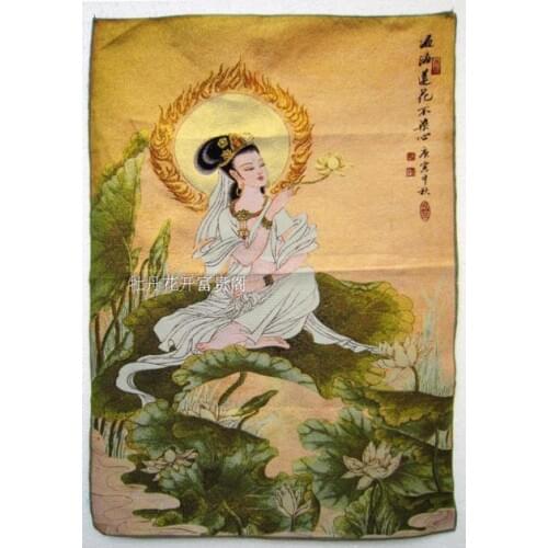 Chinese collection the Thangka embroidery Goddess of mercy diagram /1