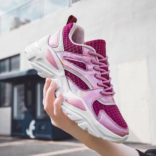 PUPUDA Women Shoes Summer Mesh Breathable Casual Sneakers Women 2021 Walking Shoes Women Comfortable Chunky Sneakers