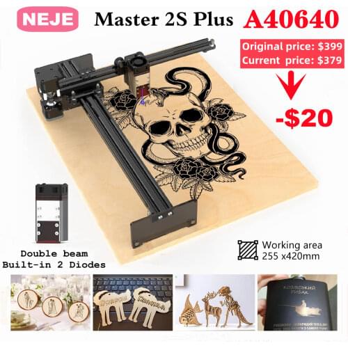 NEJE 40W Laser Engraving Cutting Machine Wood Engraver Cutter CNC Router with 2 Diodes LaserGRBL,Lightburn,Bluetooth-APP Control