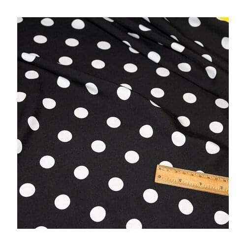 Summer New Style Cotton Silk Polka Dot Cotton Dress Fabric Black,Navy Blue,Yellow,White By The Meter