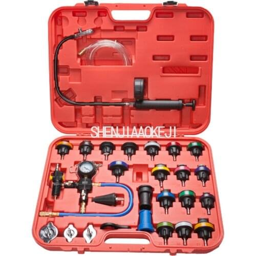 28 Pieces/set Car Tank Pressure Gauge Check Leak Meter Test Scale Add Tank Water Antifreeze Changer Portable Hardware Toolbox