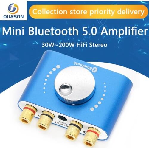 20W+20W Mini Amplifier Bluetooth 5.0 Speaker Digital Audio Power Class D 30W~200W HiFi Stereo USB Music Sound Card App AMP