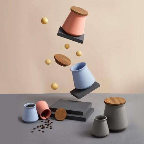 Morandi color Sealed jar moisture-proof ceramic storage tank grains tea coffee food with lid kitchen storage bottle Sealed cans