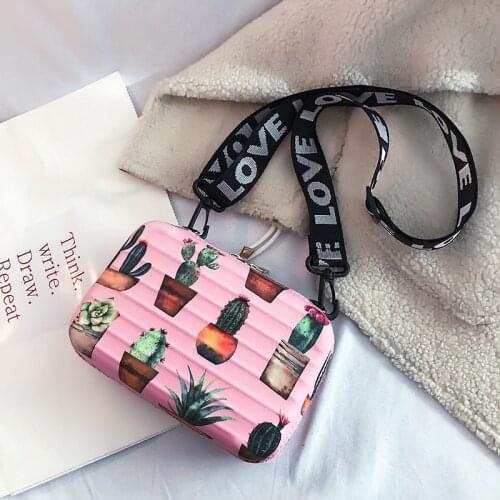 2020 New Personality Shoulder Clutch Mini Square Box Bag Cartoon Color Lovely Crossbody Bags Women Handbag Sac A Main
