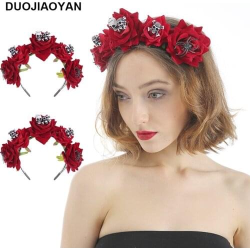 DUOJIAOYAN Summer new artificial flower hair band bride wedding hair band flower wreath holiday headdress