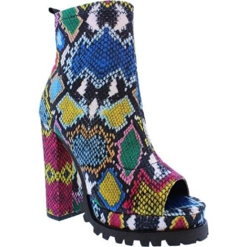 New 2020 New Product Zipper Snake Sandals Waterproof Platform High Heel Thick Bottom Open Toe Low Tube Sandals