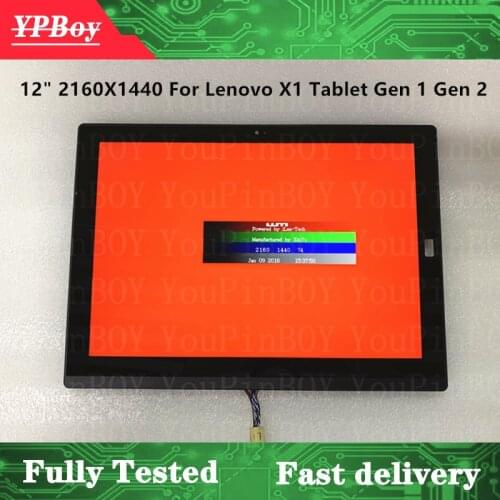 New Original 12" MS12QHD501 For Lenovo Thinkpad X1 Tablet 1st gen2 Gen 2 LCD Display touch screen assembly 2160*1440 FRU 00NY897