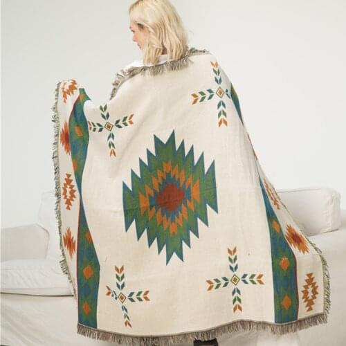 Nordic Leisure Art Blanket Throw Knitting Line Blanket Thick Heavy Home Decor Living Room Bedroom Bohemian Geometric Style Cover