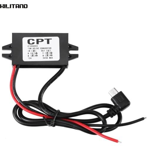 12V To 5V 3A 15W Car Charger DC Converter Module With Micro USB Cable Car Charger DC Converter High Quality