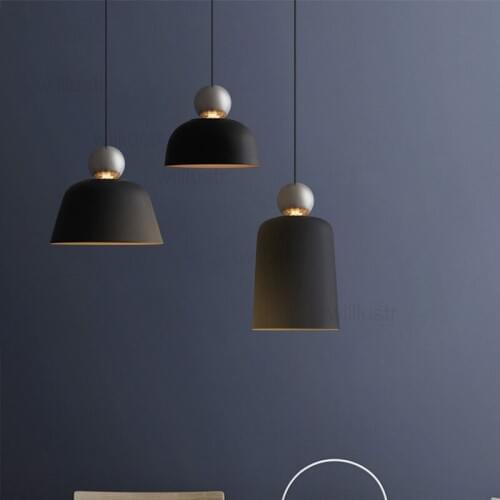 Modern reflected ball pendant lamp hotel hall restaurant dinning room bar cafe hanging lighting aluminum shade suspension light