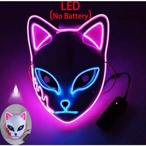 Ghost Blade Glowing Mask EL LED Cat Face props Halloween christmas decor