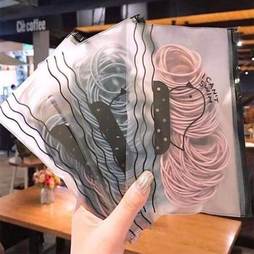 100PCS/Lot New Wonman Girls solid Basic Elastic Hair Bands Tie Gum Scrunchie Ring Rubber Bands Children Fashion Hair Accessories