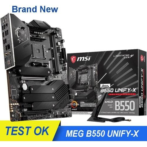 Socket AM4 MSI MEG B550 UNIFY-X Motherboard AMD B550 DDR4 PCI-E 4.0 M.2 USB3.1 64GB R9 Desktop AMD B550 AM4 ATX New