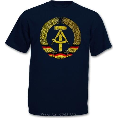 Ddr Symbol - Flag Socialism Communism Hammer Circle East Germany Logo New Hip-Hop Cotton Leisure Street Wear Tees Shirt