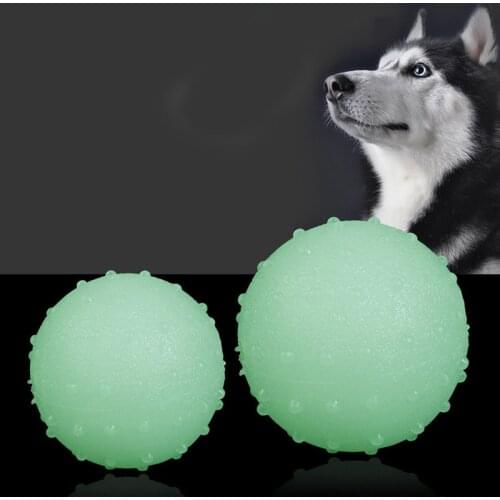 S/L Pet Dog Training Toy Ball Bite Resistance Luminous TPR Ball Chew Play Bite Toy