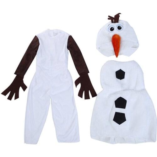 Boy Girl Comfy Deluxe Plush Adorable Child Olaf Halloween Costume For Toddler Kids Favorite Cartoon Movie Snowman Party Dress-up