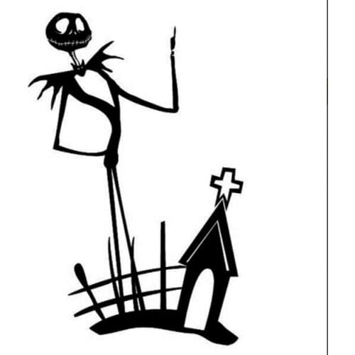 Jack Skellington And Houses Die Cut Vinyl Decal Art Trunk Car Decor Stickers L120