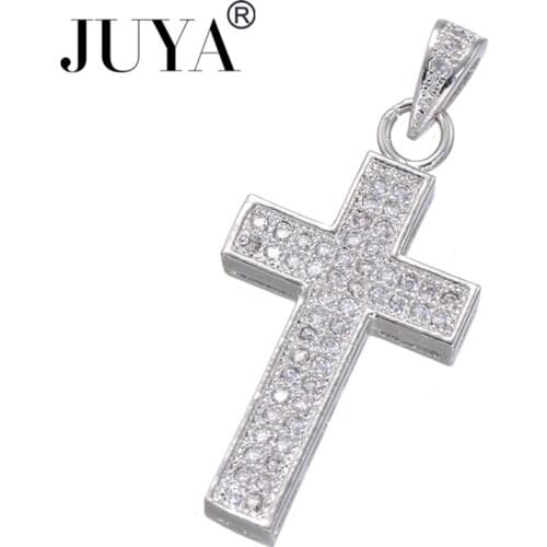 Fashion Classic Copper Zircon Crosses Charm Pendant DIY Men Women Bracelets Necklaces dijes bisuteria para manualidades