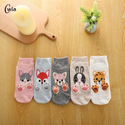 Winter Warm Thick Wool Women Cute Funny Animal Christmas Cotton Socks Fashion Casual Wool Knit Sock 1pair=2pcs ws138