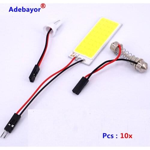 10sets /lot Dome W5W 36 Chips COB Car Interior Panel Dome Reading Light T10 194 Festoon White