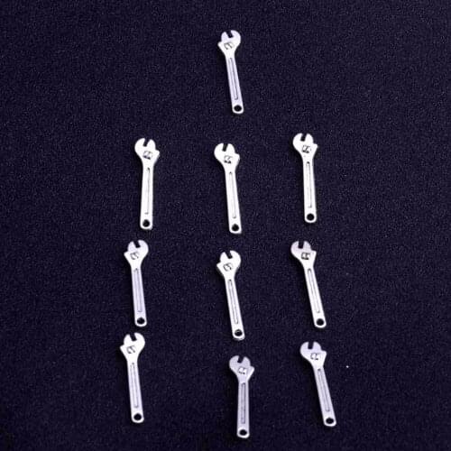 10PC Exquisite Spanner Wrench Tool Charms Tibetan Silver Plated Pendants Bracelet Necklace Jewelry Making DIY Handmade Craft