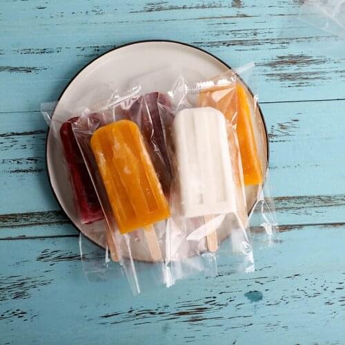 100PCS/lot Plastic Ice Pop Bag One-time Transparent Popsicle Bags 8*19cm Fridge Frozen Ice Cream Storage Bags Ice Cream Sticks
