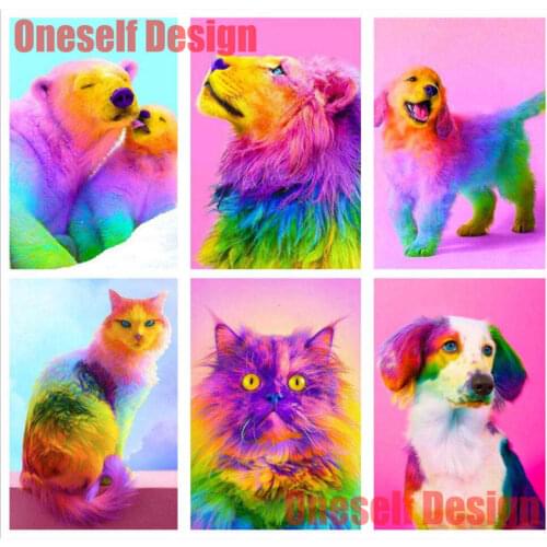 2019 new great kid gift 5d diamond embroidery full set colorful dog 5d diamond mosaic sale animal christmas decorations for home