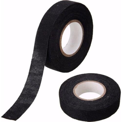 5pc/lot 18m x 19mm Black Adhesive Cloth Fabric Tape Cable Looms Wiring Harness