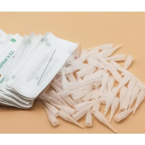 50pcs 1R Needles and 50pcs Small Nozzle 1R Needles caps For Permanent Makeup French Machine/ GiantSun Machine