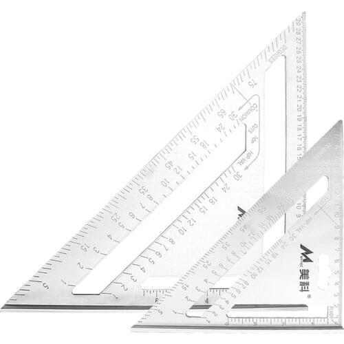 7/12 inch Speed Square Layout Tool, Aluminum Triangle Ruler Carpenter Framing Measuring Tool