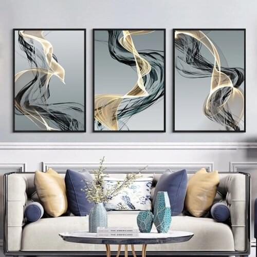 Abstract Line Luxury Nordic Canvas Art Painting Home Decor Wall Art Poster And Print Minimalist Art For Bedroom Backdrop Design