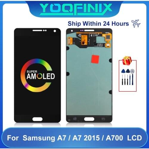 AMOLED For Samsung Galaxy A7 2015 LCD A700F A700FD A700K A700L A700X Display Touch Screen Digitizer Display Replacement Parts