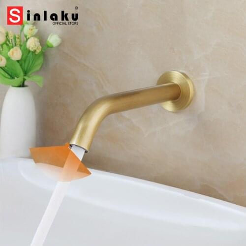 Antique Brass Free Touch Sensor Mixer Faucet Bathroom Faucet Hot & Cold Mixer Battery Power Automatic Hand Touch Basin Sink Tap